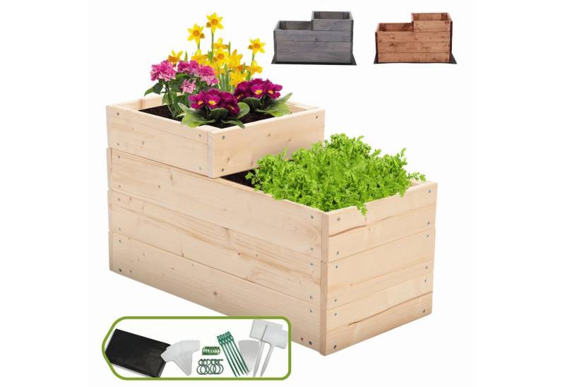 Modo24 Hochbeet ZP07 Kräuterbeet Pflanzbeet Holz Stufen Treppe Höhe 36 cm, Gartenbeet Holz Garten viele Größen bis 120 cm und 4 Farben FSC Holz von Modo24