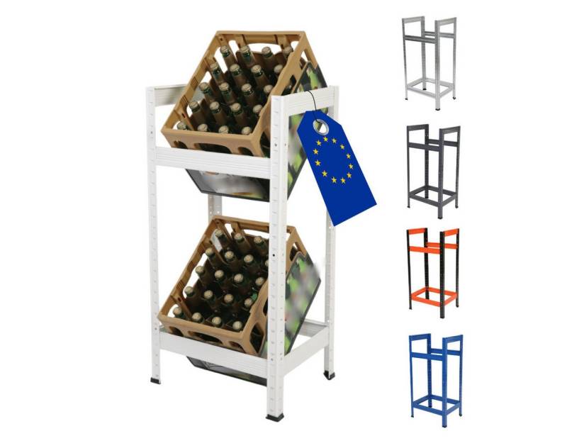 Modo24 Kastenständer Helios Kistenregal Metall, Kellerregal für 2-3 Kisten, Lagerregal, Getränkeregal Stabil Kistenständer Freistehend, Kistenhalter, 5 Farben Modo24 Kastenständer Helios Kistenregal Metall, Kellerregal für 2-3 Kisten, Lagerregal, Getränkeregal Stabil Kistenständer Freistehend, Kistenhalter, 5 Farben von Modo24