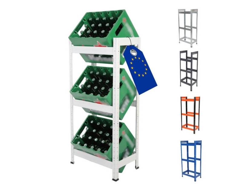 Modo24 Kastenständer Helios Kistenregal Metall, Kellerregal für 2-3 Kisten, Lagerregal, Getränkeregal Stabil Kistenständer Freistehend, Kistenhalter, 5 Farben Modo24 Kastenständer Helios Kistenregal Metall, Kellerregal für 2-3 Kisten, Lagerregal, Getränkeregal Stabil Kistenständer Freistehend, Kistenhalter, 5 Farben von Modo24