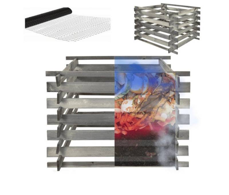 Modo24 Komposter Komposter KMP, Holzkomposter, Steckkomposter, Gartenkomposter, Druckimprägniert, Wetterfest, UV-beständig, Maulwurfgitter Modo24 Komposter Komposter KMP, Holzkomposter, Steckkomposter, Gartenkomposter, Druckimprägniert, Wetterfest, UV-beständig, Maulwurfgitter von Modo24