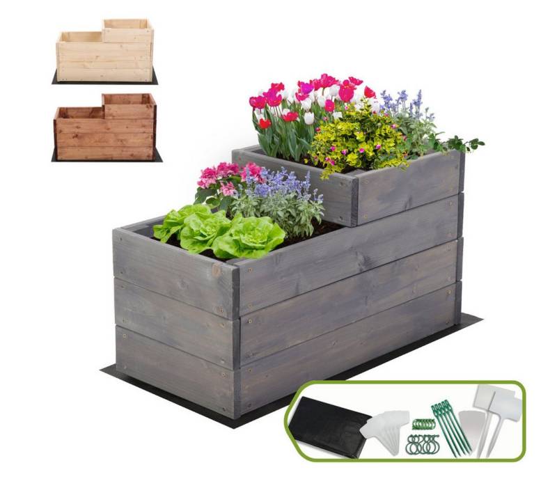 Modo24 Hochbeet ZP07 Kräuterbeet Pflanzbeet Holz Stufen Treppe, Gartenbeet Holz Garten viele Größen und Farben 36 hoch FSC Holz von Modo24