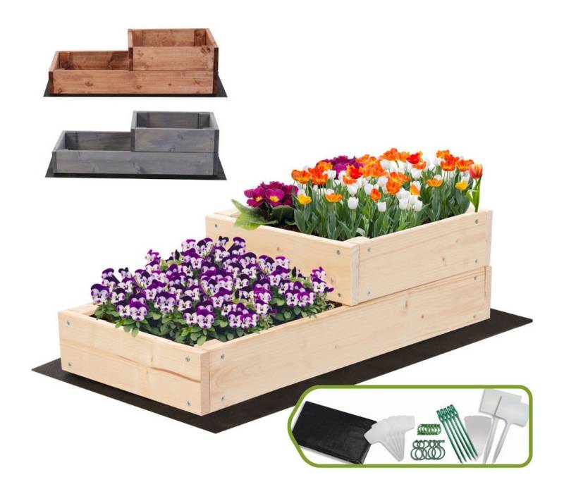 Modo24 Hochbeet ZP07 Kräuterbeet Pflanzbeet Holz Stufen Treppe (Gartenbeet Holz Garten viele Größen und Farben 18 cm hoch) von Modo24
