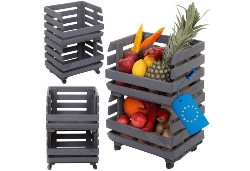 Modo24 Küchenregal Modular Holzregal für Gemüse Obst auf Rollen, Stapelbares Regalsystem, Kartoffelsteige, Küchenregal, Vorratsregal, Gemüseregal, 3 Farben Modo24 Küchenregal Modular Holzregal für Gemüse Obst auf Rollen, Stapelbares Regalsystem, Kartoffelsteige, Küchenregal, Vorratsregal, Gemüseregal, 3 Farben von Modo24