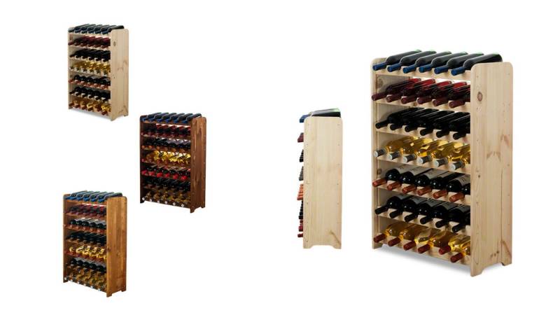 Modo24 Weinregal RW31, Flaschenregal Kiefernholz 42 Flaschen Weinschrank RW31 Farben von Modo24