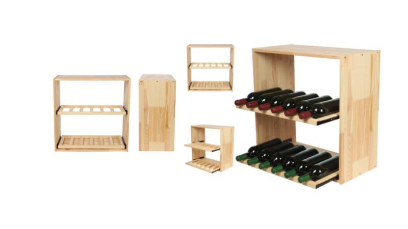 Modo24 Weinregal RW61, Modular Flaschenregal Flaschenständer Holzregal 60X60X30 cm W2 Farben von Modo24