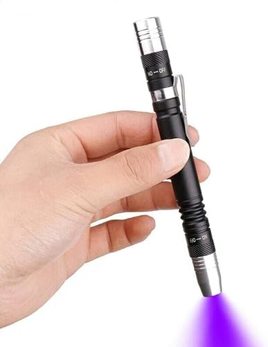 LED UV Taschenlampe 2 in 1 UV Lampen Penlight Stiftclip Taschenlampe Schwarzlicht-Detektor für Tierurin, Flecken, Bettwanzen 3 AAA-Batterien MODOAO von Modoao