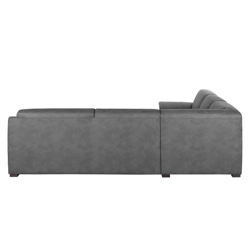home24 Boxspring-Ecksofa Robö Grau/Grau Microfaser Bice 259 x 80 x 289cm Modern von home24
