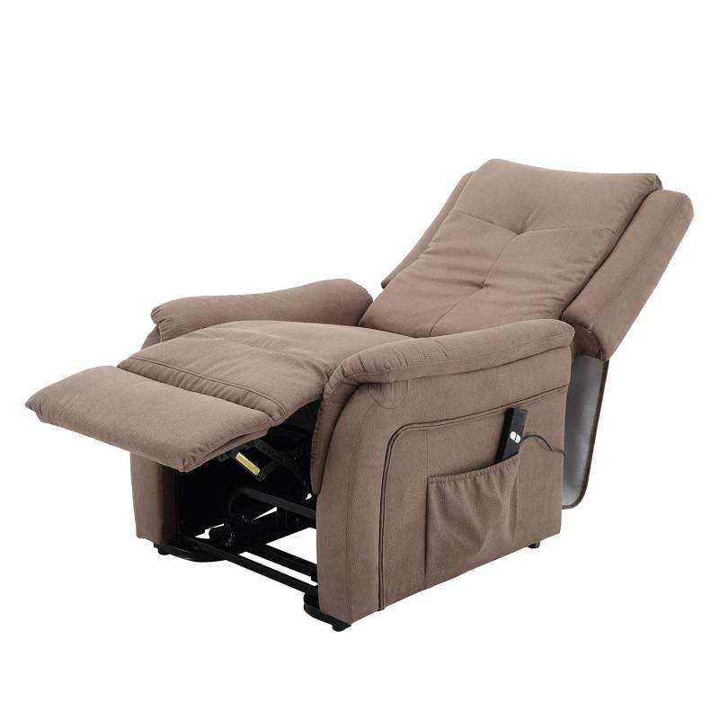 home24 Fernsehsessel Crespo Braun Webstoff 79 x 108 x 87cm von home24