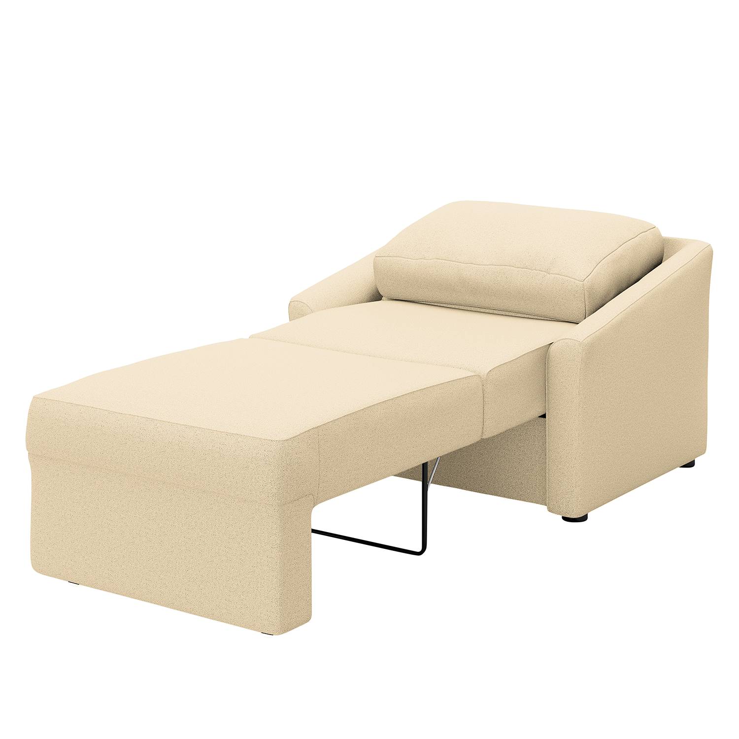 home24 Boxspring-Schlafsessel Befasy Beige/Creme Webstoff Bona 108 x 86 x 96cm von home24