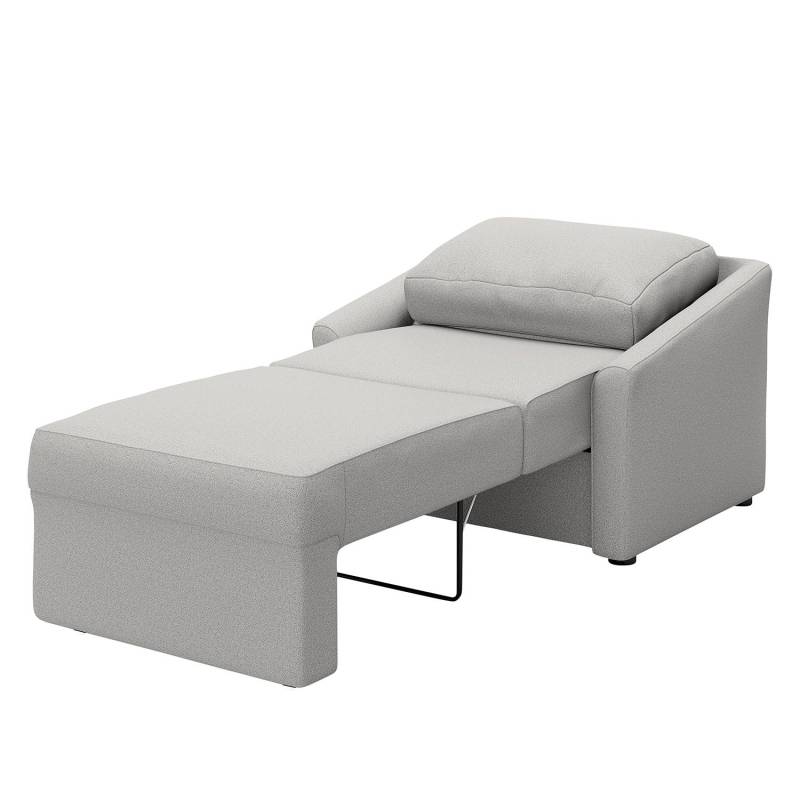 home24 Boxspring-Schlafsessel Befasy Grau/Lichtgrau Webstoff Bona 108 x 86 x 96cm von home24