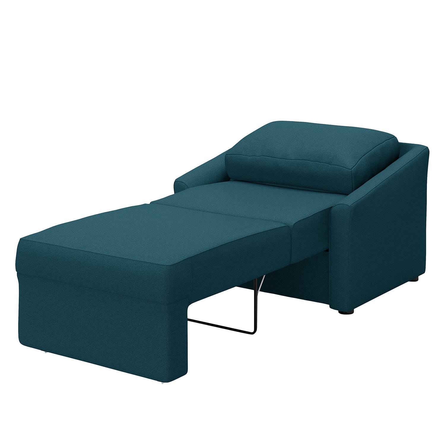 home24 Boxspring-Schlafsessel Befasy Blau/Marineblau Webstoff Bona 108 x 86 x 96cm von home24
