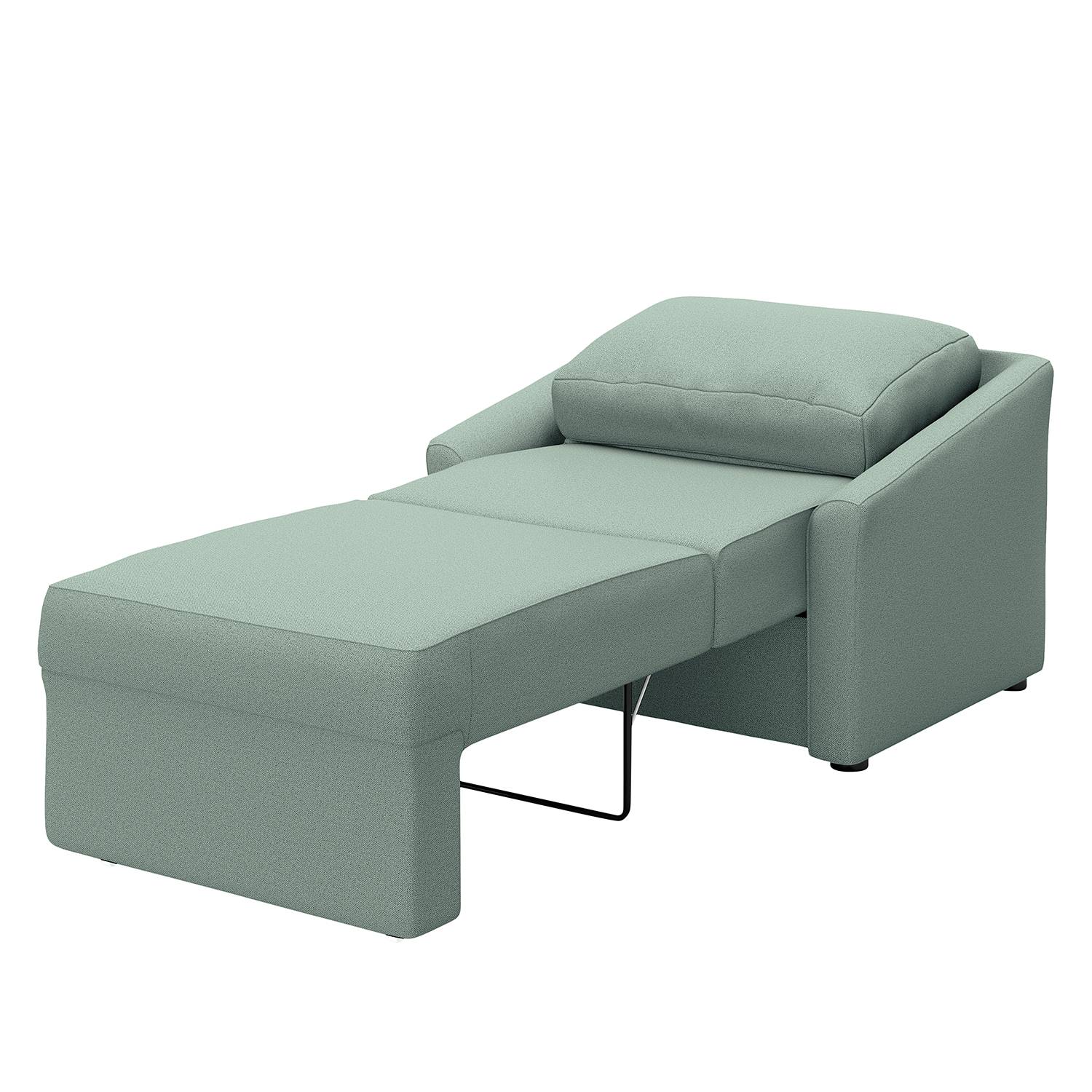 home24 Boxspring-Schlafsessel Befasy Grün/Mint Webstoff Bona 108 x 86 x 96cm von home24