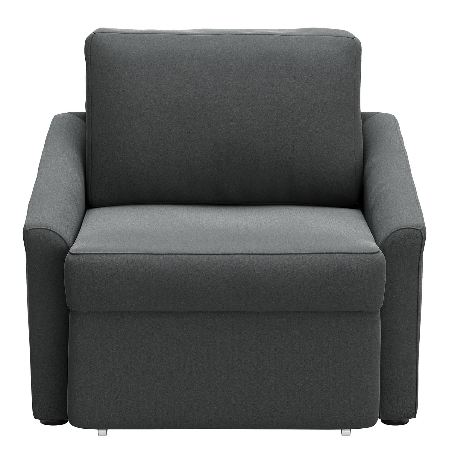 home24 Boxspring-Schlafsessel Befasy Grau/Dunkelgrau Microfaser Meli 108 x 86 x 96cm von home24