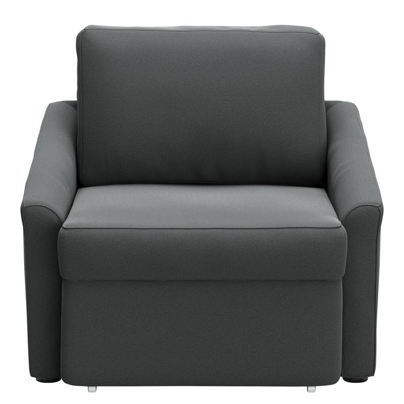 home24 Boxspring-Schlafsessel Befasy Grau/Dunkelgrau Microfaser Meli 108 x 86 x 96cm von home24