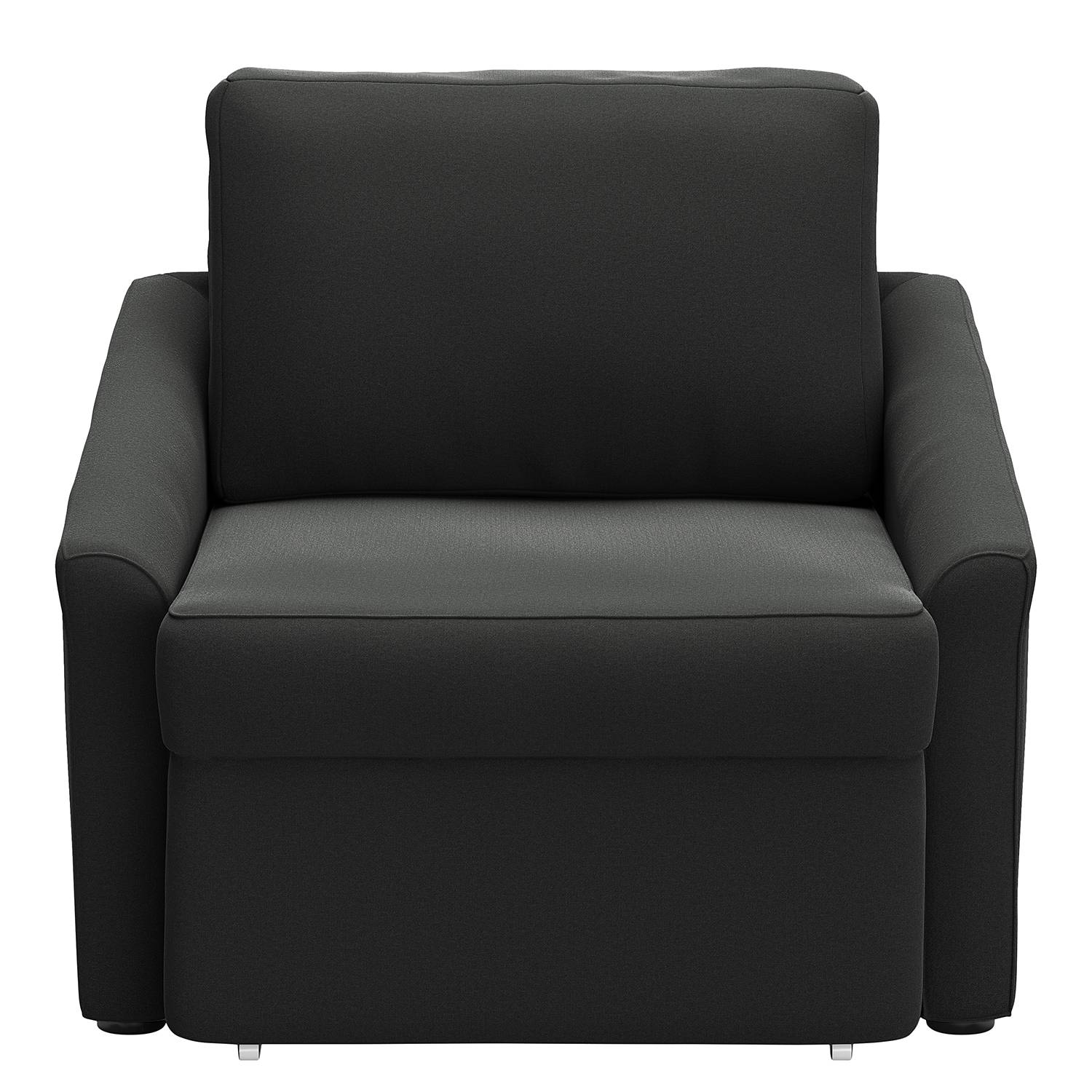 home24 Boxspring-Schlafsessel Befasy Schwarz/Schwarz Microfaser Meli 108 x 86 x 96cm von home24
