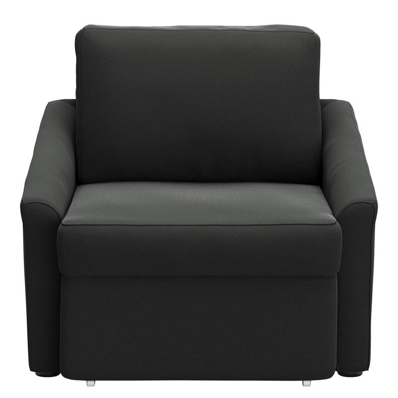 home24 Boxspring-Schlafsessel Befasy Schwarz/Schwarz Microfaser Meli 108 x 86 x 96cm von home24