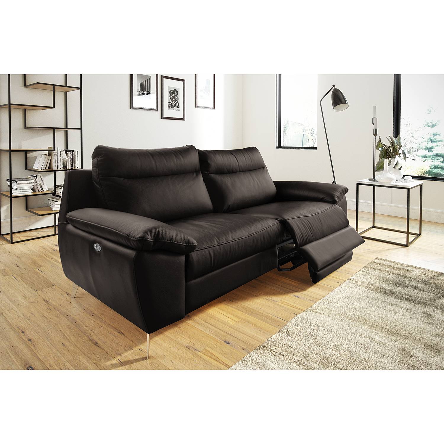 Modoform Sofa Kimball 2,5-Sitzer Dunkelbraun Echtleder 216x95x96 cm von Modoform