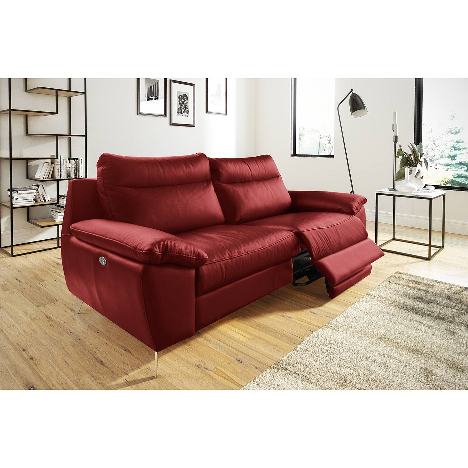 Modoform Sofa Kimball 2,5-Sitzer Rot Echtleder 216x95x96 cm von Modoform