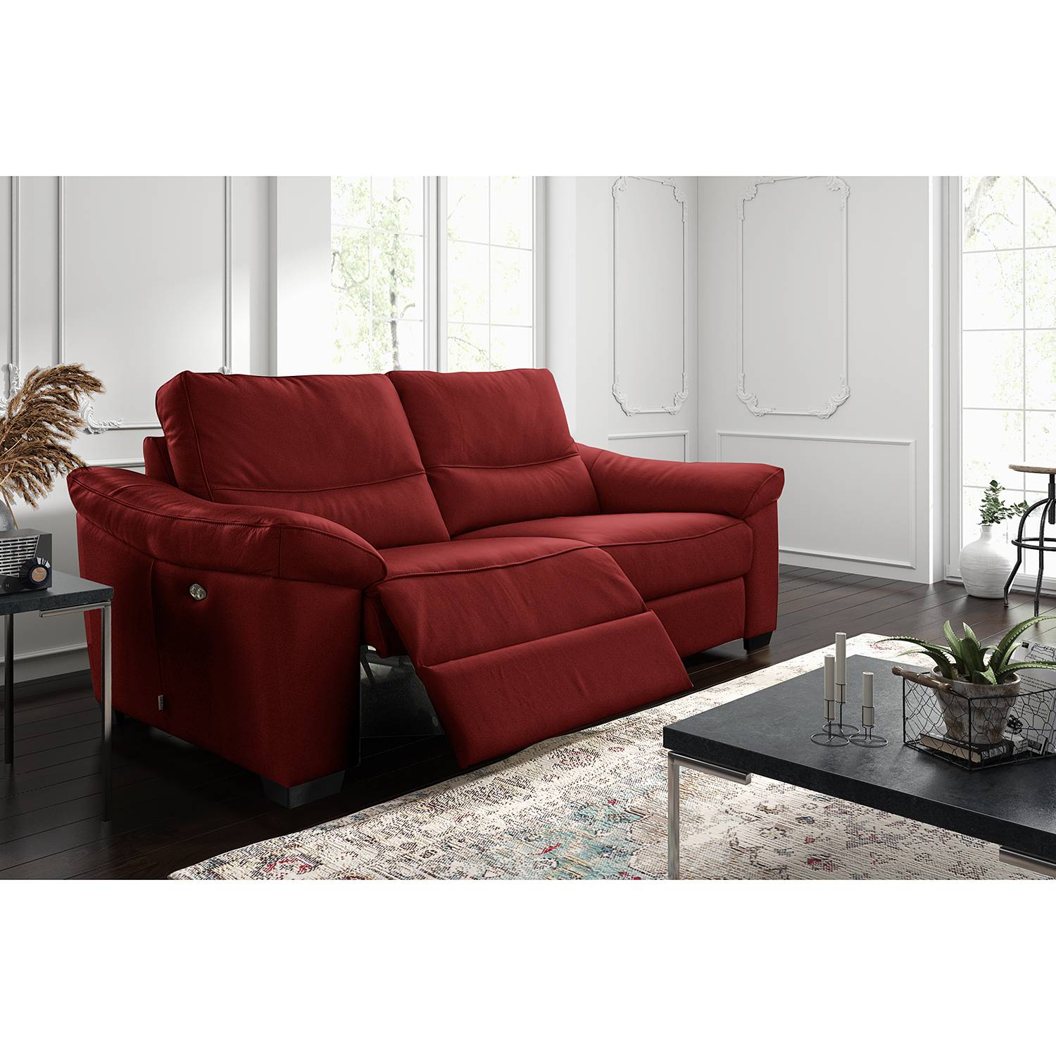 Modoform Sofa Lamexa I 2,5-Sitzer Rot Echtleder 212x95x98 cm von Modoform