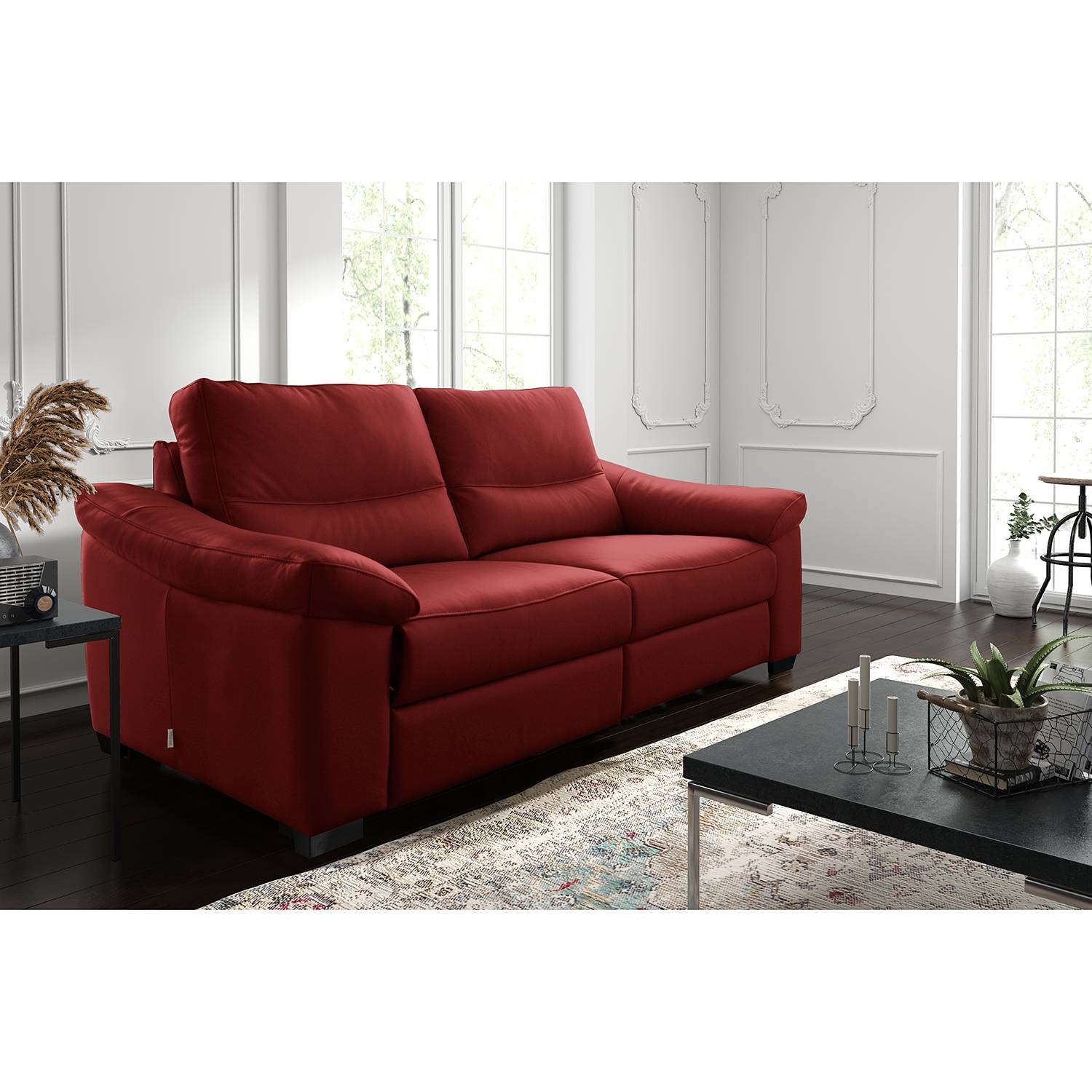 Modoform Sofa Lamexa I 2,5-Sitzer Rot Echtleder 212x95x98 cm von Modoform