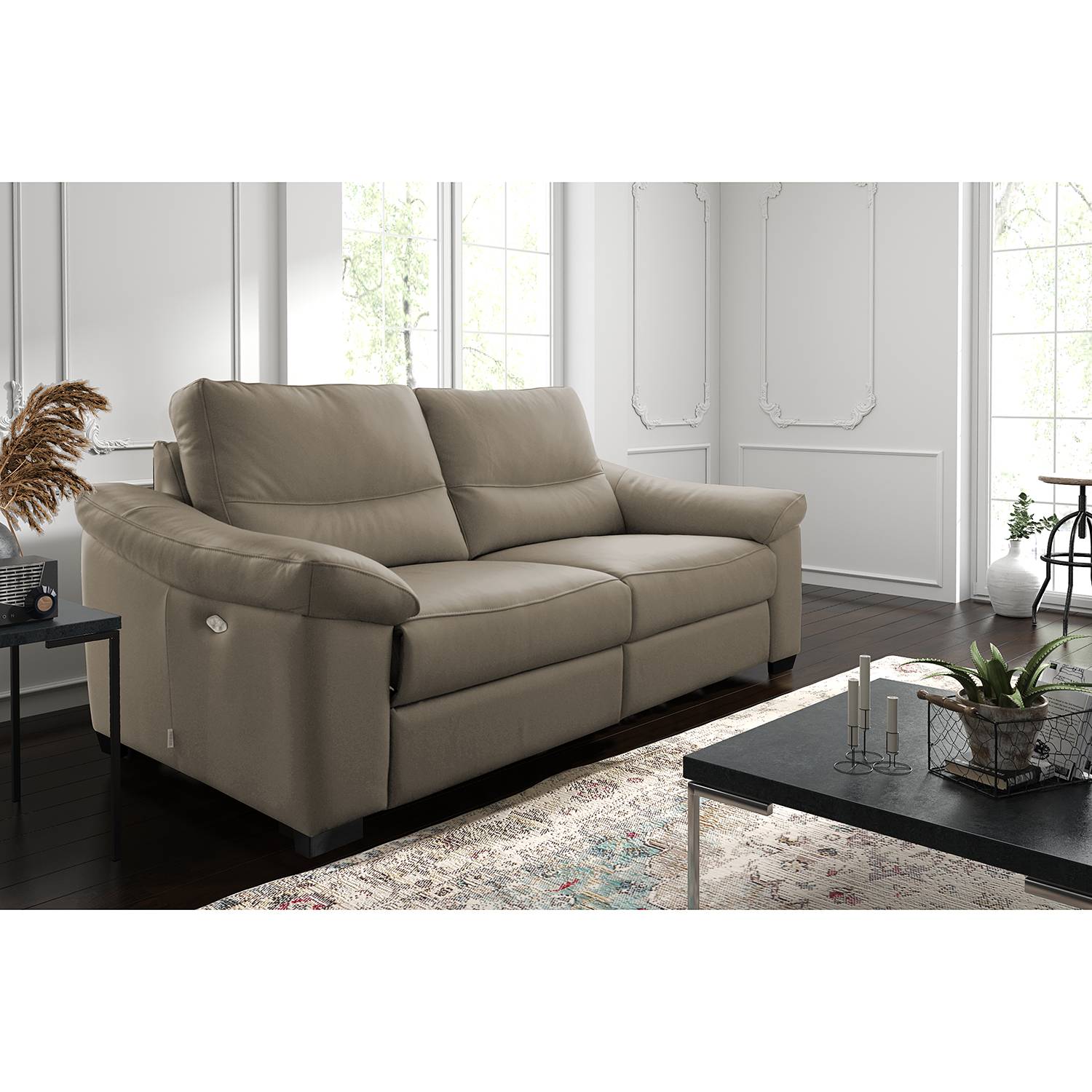 Modoform Sofa Lamexa I 2,5-Sitzer Taupe Echtleder 212x95x98 cm von Modoform