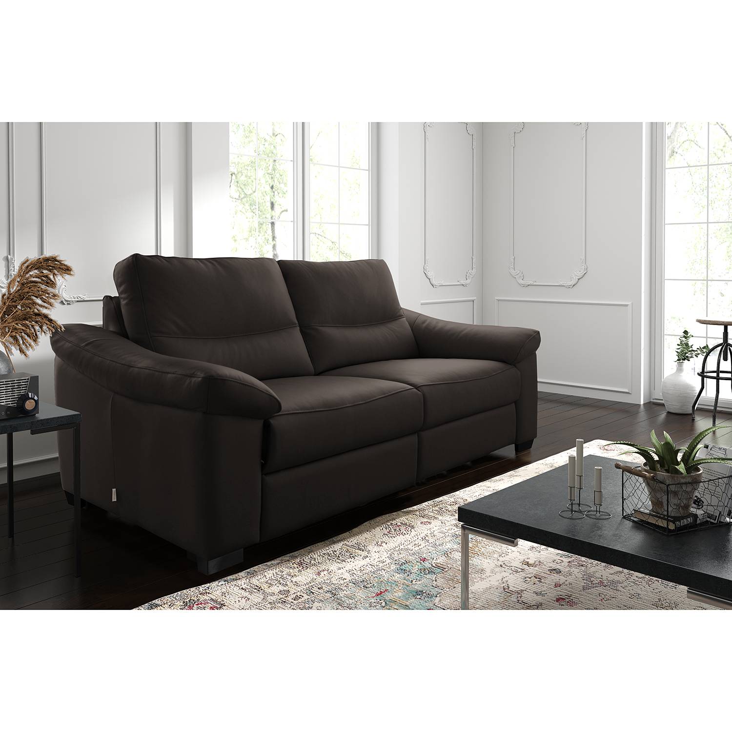 Modoform Sofa Lamexa I 2-Sitzer Dunkelbraun Echtleder 175x95x98 cm von Modoform