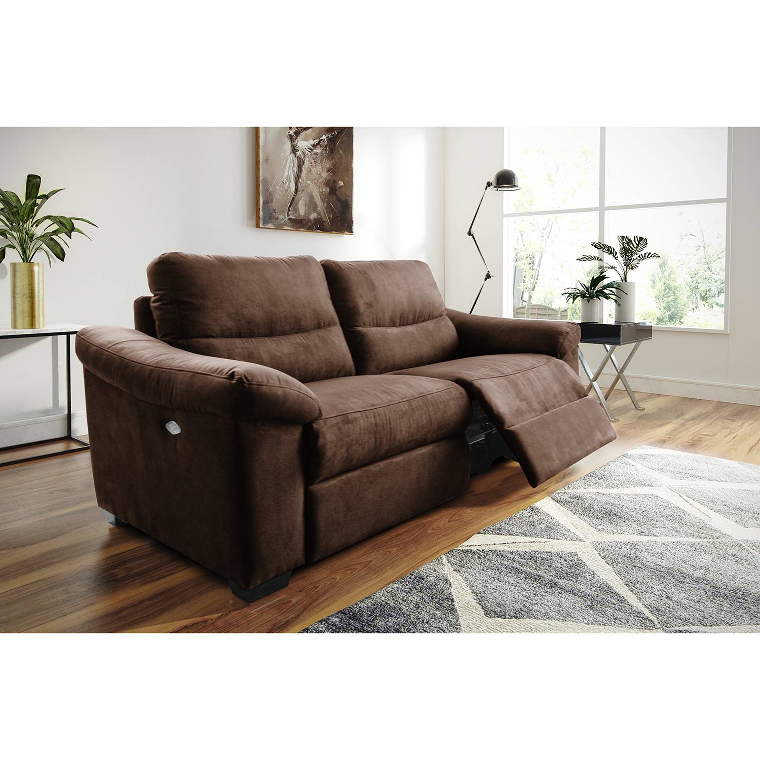 Modoform Sofa Lamexa II 2,5-Sitzer Mokka Microfaser 212x95x98 cm von Modoform