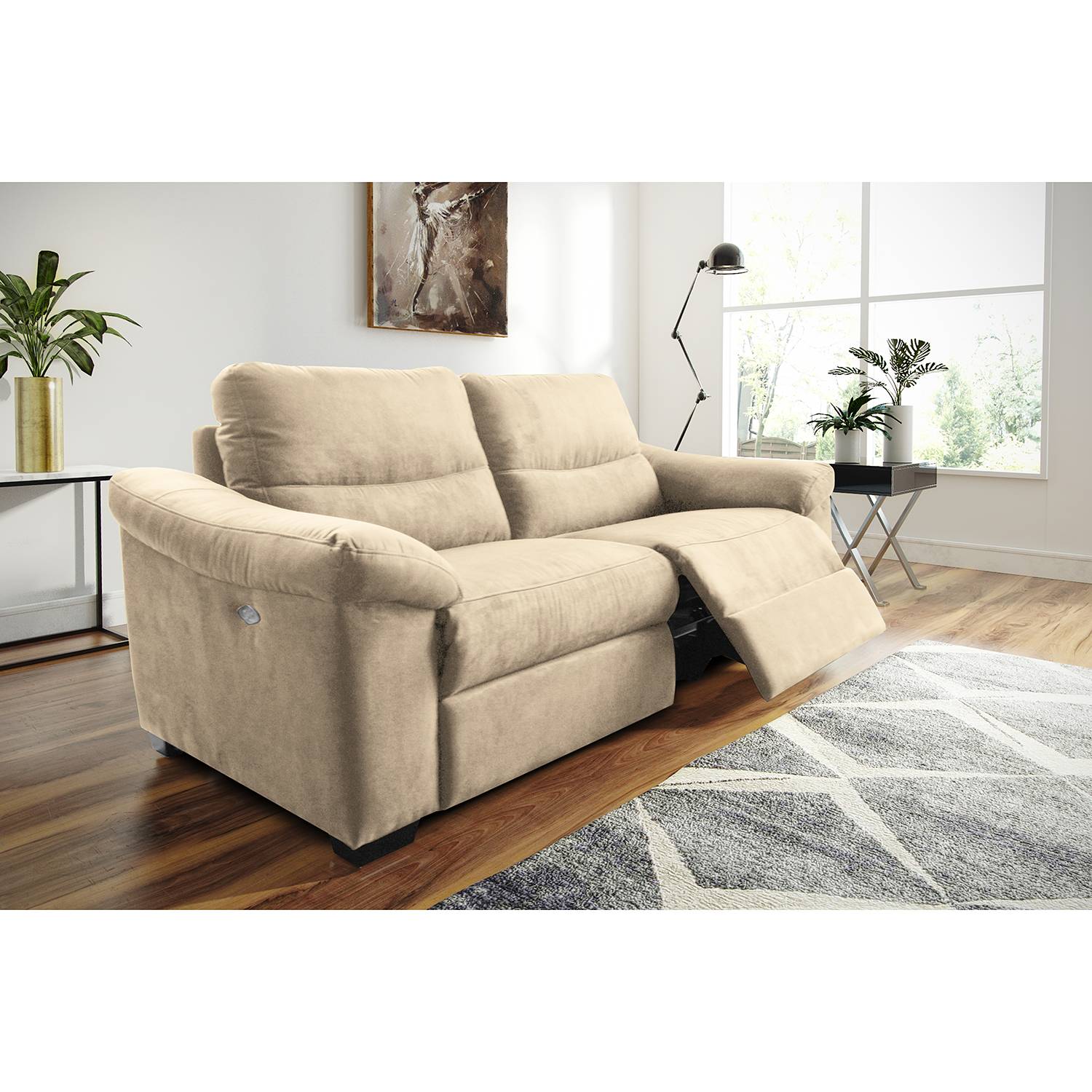 Modoform Sofa Lamexa II 2,5-Sitzer Warmes Beige Microfaser 212x95x98 cm von Modoform