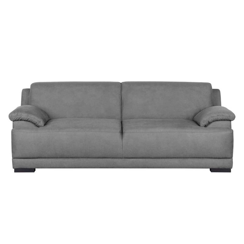 home24 3-Sitzer Sofa Grau/Grau Microfaser Bice 218 x 80 x 96cm Modern von home24