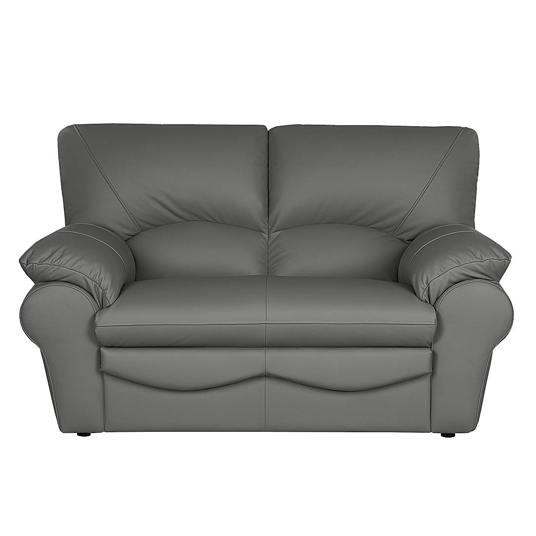 home24 2-Sitzer Sofa Echtleder Grau/Anthrazit Echtleder Mabel 150 x 92 x 85cm Modern von home24