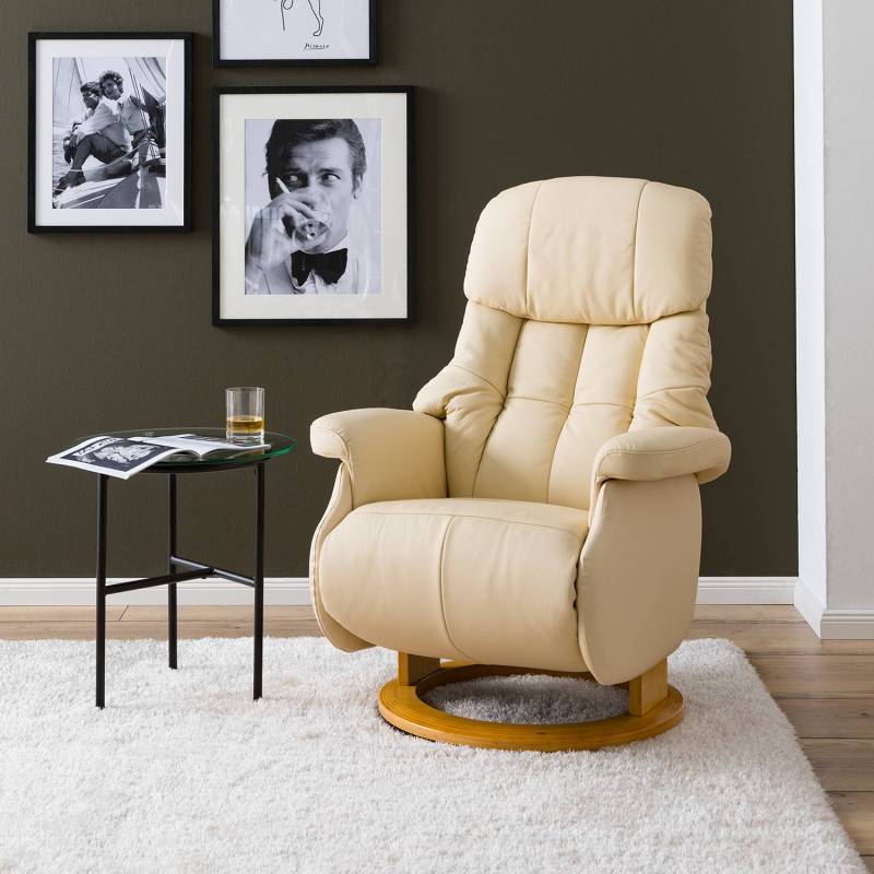 home24 Relaxsessel II Beige Echtleder Libi 77 x 111 x 86cm von home24