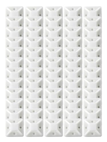 Modonghua 60 Stück Kabeldurchführung, selbstklebend, selbstklebend, für Kabelbinder, Halterung für Gewächshaus, Kunststoff-Kabelbasis (20 mm x 20 mm) (weiß) von Modonghua