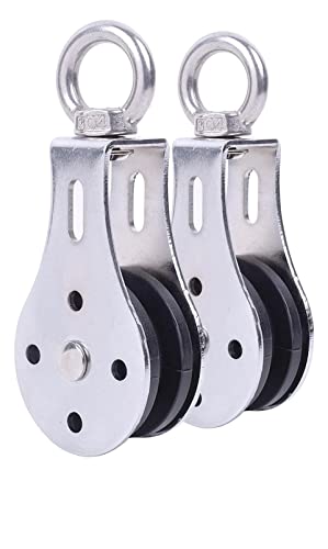 ModularSports drehbare Umlenkrolle aus geschliffenem Stahl 2er Set/Umlenkrolle Stahlseil bis 10 mm/Fitness Seilrolle mit 330 kg Tragkraft/robuste Flaschenzug Umlenkrolle Indoor ModularSports drehbare Umlenkrolle aus geschliffenem Stahl 2er Set/Umlenkrolle Stahlseil bis 10 mm/Fitness Seilrolle mit 330 kg Tragkraft/robuste Flaschenzug Umlenkrolle Indoor von Modular Sports