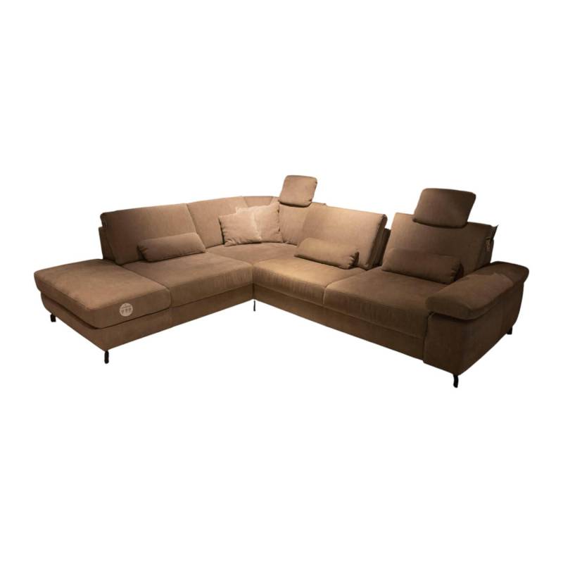 Ecksofa MM MP1179 Stoff Longlife Easy Desert Grau Füße Metall Schwarz Mit Kissen von Modulmaster