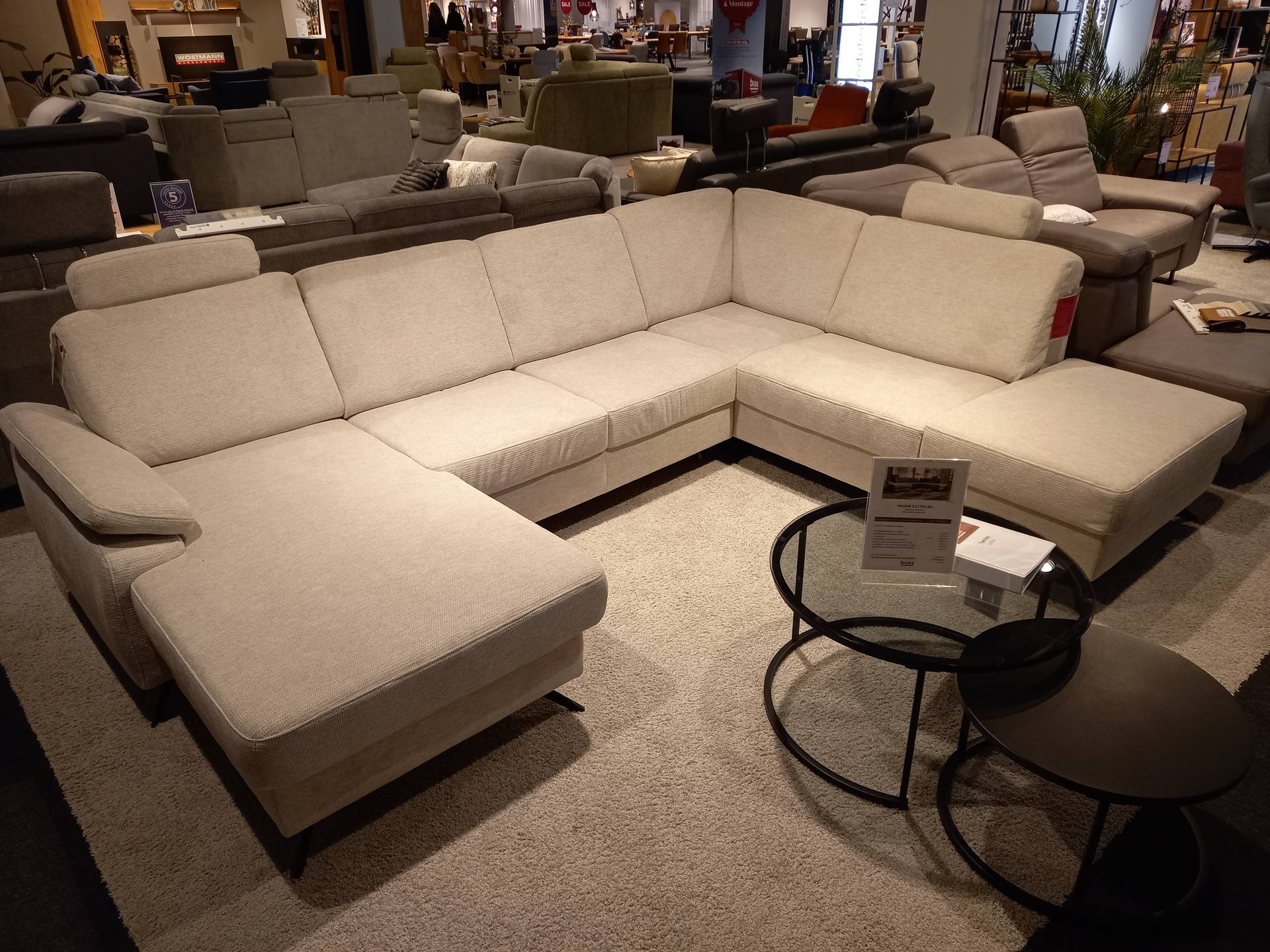 Modulmaster Polsterrundecke MM-ZE1208 in Stoff Famosa natur Pg.D von Modulmaster