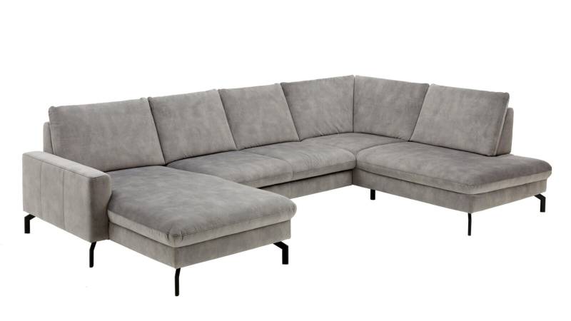 Modulmaster Wohnlandschaft MM-ZE1126 ca. 332x220cm in Stoff Amira silver von Modulmaster