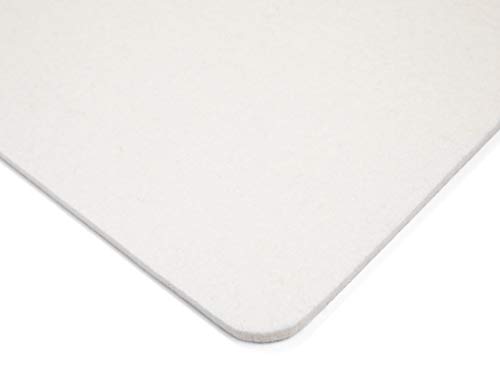 Filz-Sitzauflage für Stühle, quadratisches Sitzkissen aus 100% Wollfilz mit runden Ecken, auch als dekoratives Tischset geeignet, 33 cm x 33 cm (Weiß) von Modulor