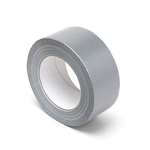 Gewebeband "Gaffa", glänzendes Klebeband aus PE-beschichtetem Gewebe, stark haftendes Gaffa-Tape mit Naturkautschuk, Breite 50 mm x Länge 50 m, 0,18 mm stark, glänzend silber von Modulor