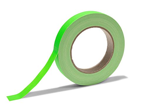 Gewebeband "Gaffa", neonfarbenes Klebeband aus PE-beschichtetem Gewebe, stark haftendes Gaffa-Tape mit Naturkautschuk, Breite 19 mm x Länge 25 m, 0,36 mm stark, matt neongrün von Modulor