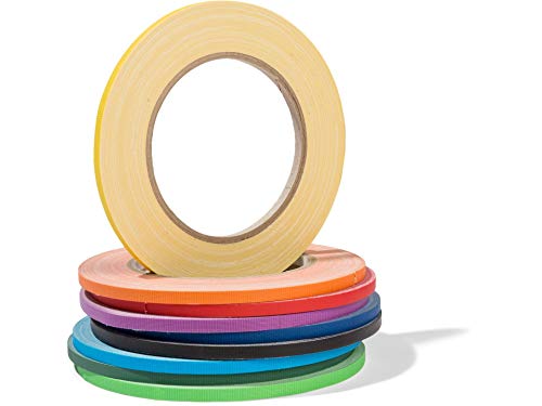 Gewebeband-Set "Gaffa", beschichtetes Klebeband im Rainbow-Set, 9 Rollen starkes Gaffa-Tape, je 5 mm Breite x 25 m Länge, rot/orange/gelb/hellgrün/grün/hellblau/blau/lila/schwarz von Modulor