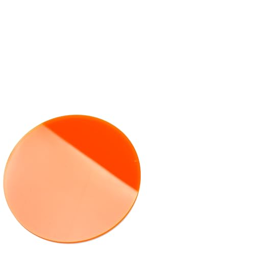 Modulor Acrylglas GS Scheiben farbig, vielfältig nutzbare und fluoreszierende Acrylglasscheibe für Lichtobjekte und Beleuchtungszwecke, 3 mm dicke Acrylscheibe in Ø 80 mm, orange transparent von Modulor