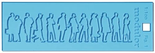 Modulor Acrylglas Silhouetten-Figuren, gelasert, 1:100, Figuren 1, 10 Einzel- und 1 Doppelfigur, hellgrau von Modulor