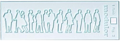 Modulor Acrylglas Silhouetten-Figuren, gelasert, 1:100, Figuren 2, 8 Einzel- und 2 Doppelfiguren, hellgrau von Modulor