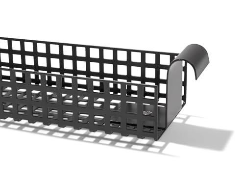 Modulor Adam Wieland Kabelkanal für Tischgestell E2, Kabelführung für den Schreibtisch (9,5 x 5,0 x 95,0 cm), Kabelhalterung inklusive Schrauben, schwarz von Modulor