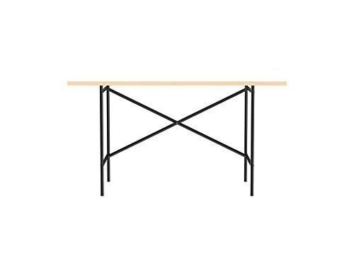 Modulor Tisch E2 mit pulverbeschichtetem Tischgestell und seidenmatter Tischplatte (68 x 138 cm, Schwarz und Weiß) von Modulor