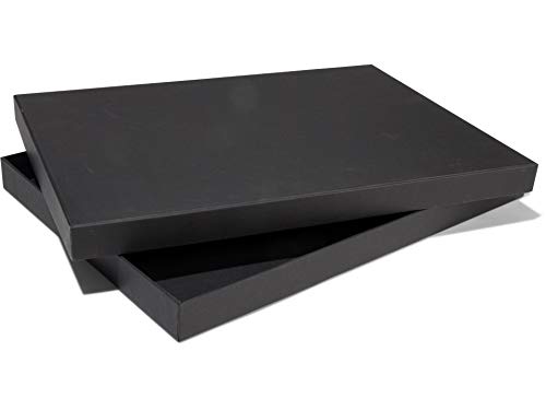 Modulor Aufbewahrungsschachtel, Schachtel mit Deckel und Boden aus Pappe, auch ideal als Geschenkbox, schwarz (DIN A3) von Modulor