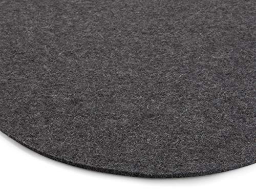 Modulor Filz-Sitzauflage für Stühle, rundes Sitzkissen aus 100% Wollfilz, auch als dekoratives Tischset geeignet, 33 cm im Durchmesser (Anthrazit meliert) von Modulor