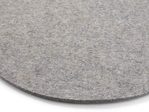 Modulor Filz-Sitzauflage für Stühle, rundes Sitzkissen aus 100% Wollfilz, auch als dekoratives Tischset geeignet, 33 cm im Durchmesser (Hellgrau meliert) von Modulor