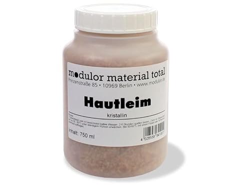 Modulor Hautleim, natürliches Leimgranulat (aus tierischen Eiweißen), kristallin, Kunststoffdose 750 ml von Modulor