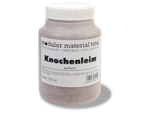 Modulor Knochenleim, natürliches Leimgranulat (aus tierischen Eiweißen), perlform, Kunststoffdose 750 ml von Modulor